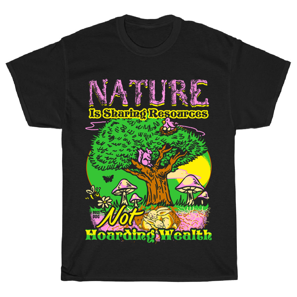 Nature Is Sharing Black Tee