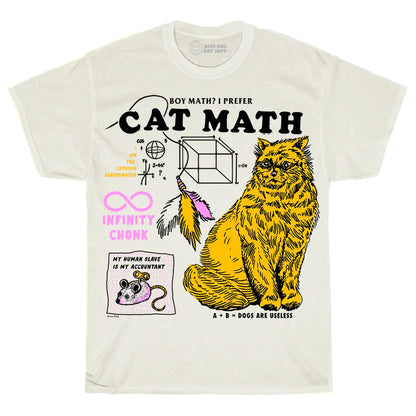 Cat Math Off White Tee
