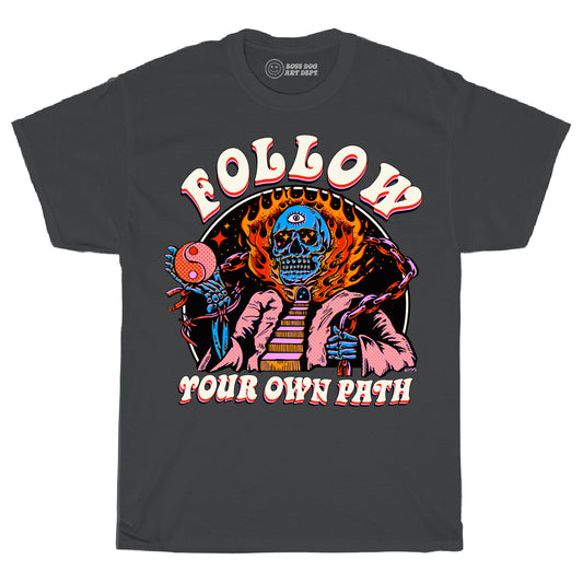 Follow Your Own Path Vintage Black Tee