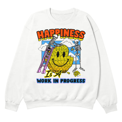 Happiness Is A WIP White Crewneck