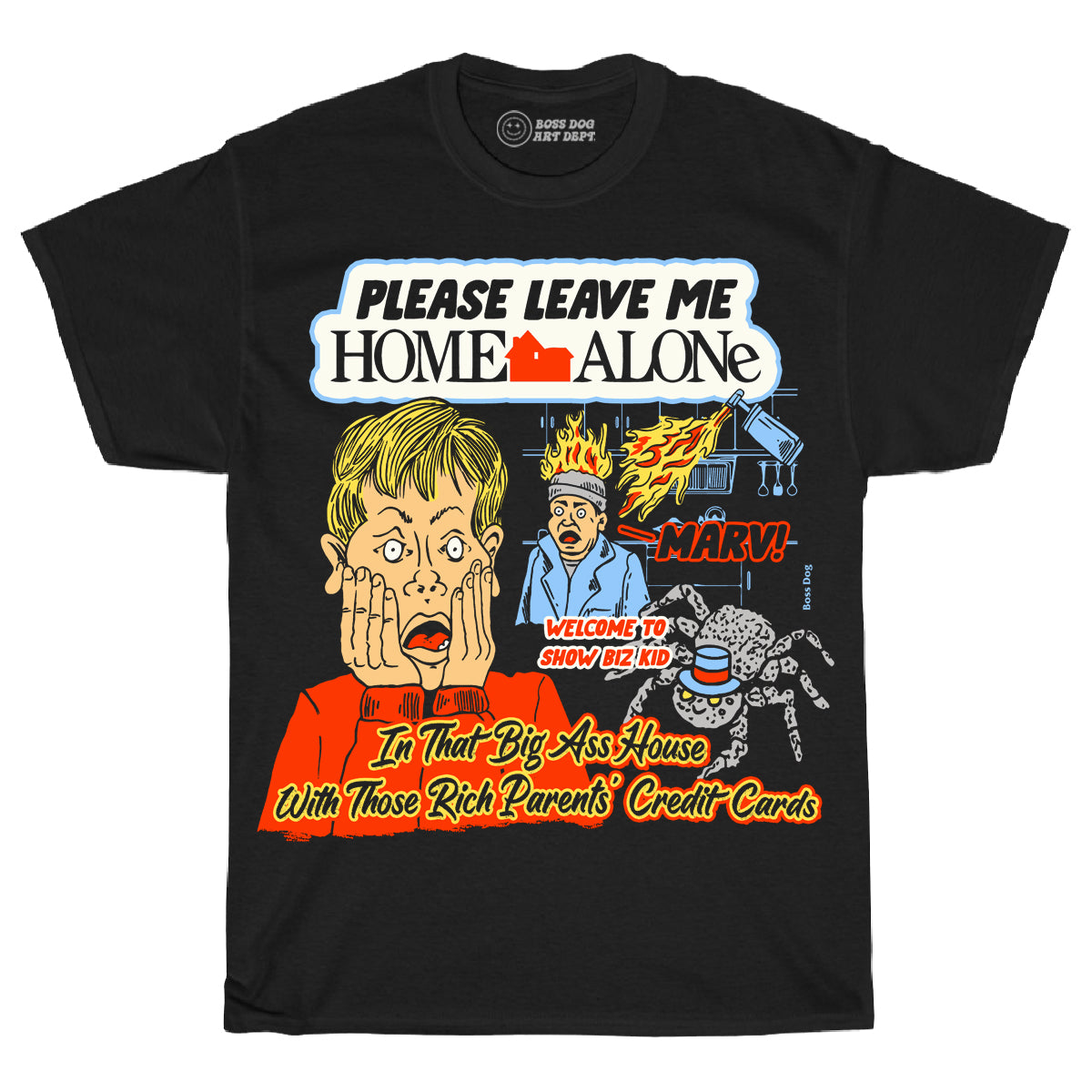 Please Leave Me Home Alone Black Tee