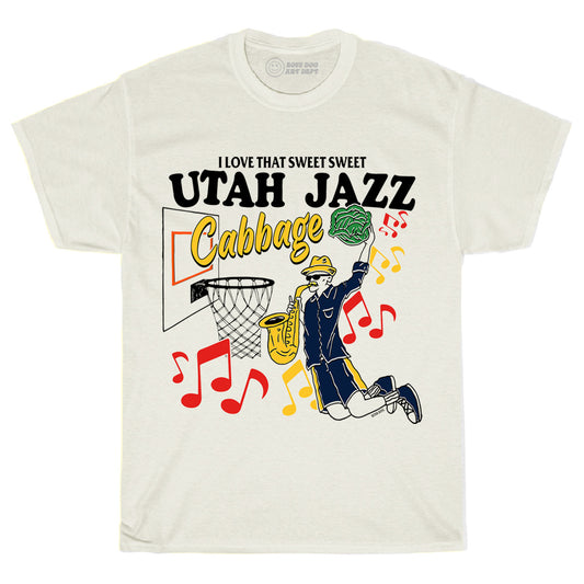 Utah Jazz Cabbage Ivory Tee