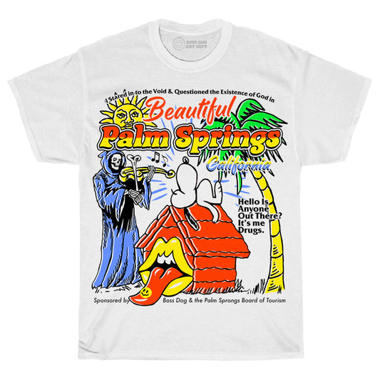 Palm Springs White Tee