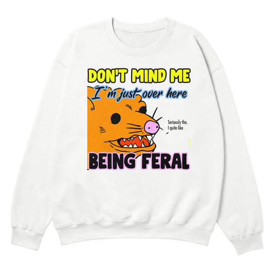 Feral White Crewneck