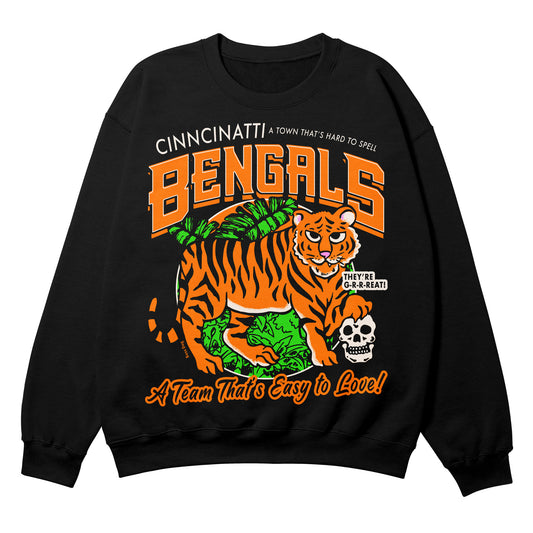 Bengals Spelled Wrong Black Crewneck