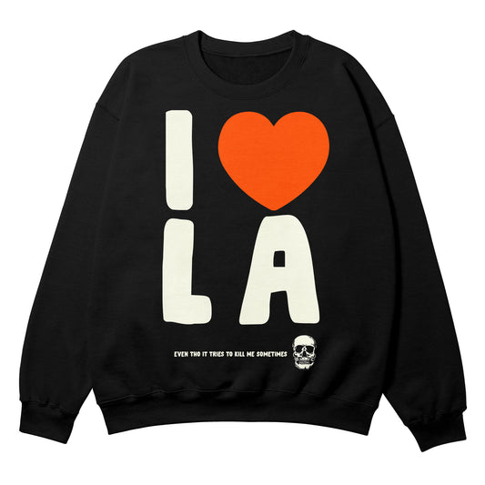 I Love LA Black Crewneck