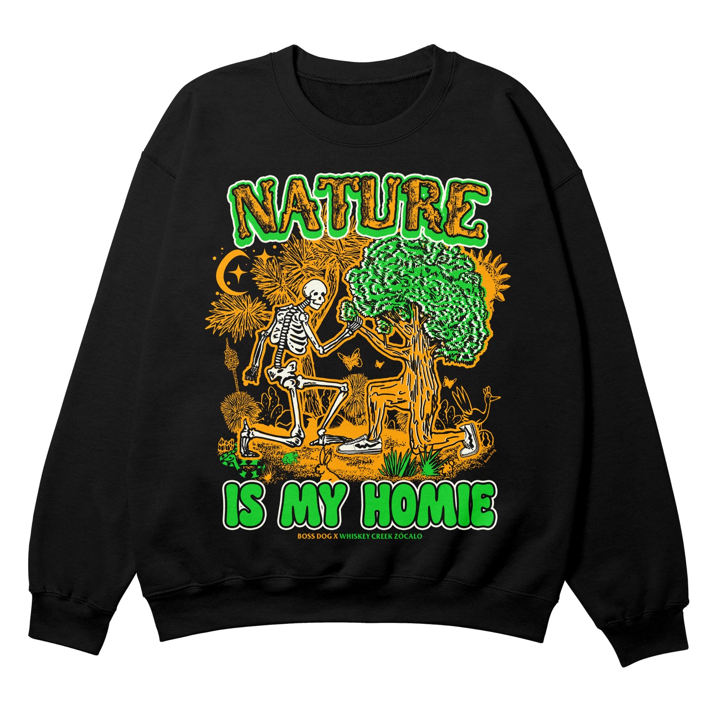 Nature Is My Homie Black Crewneck