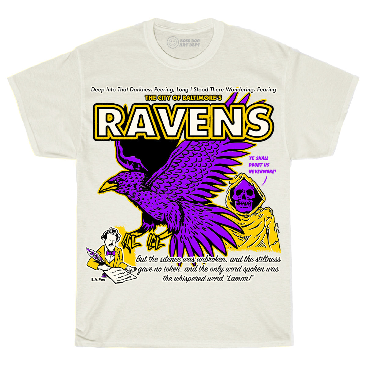 Youth Ravens White Tee