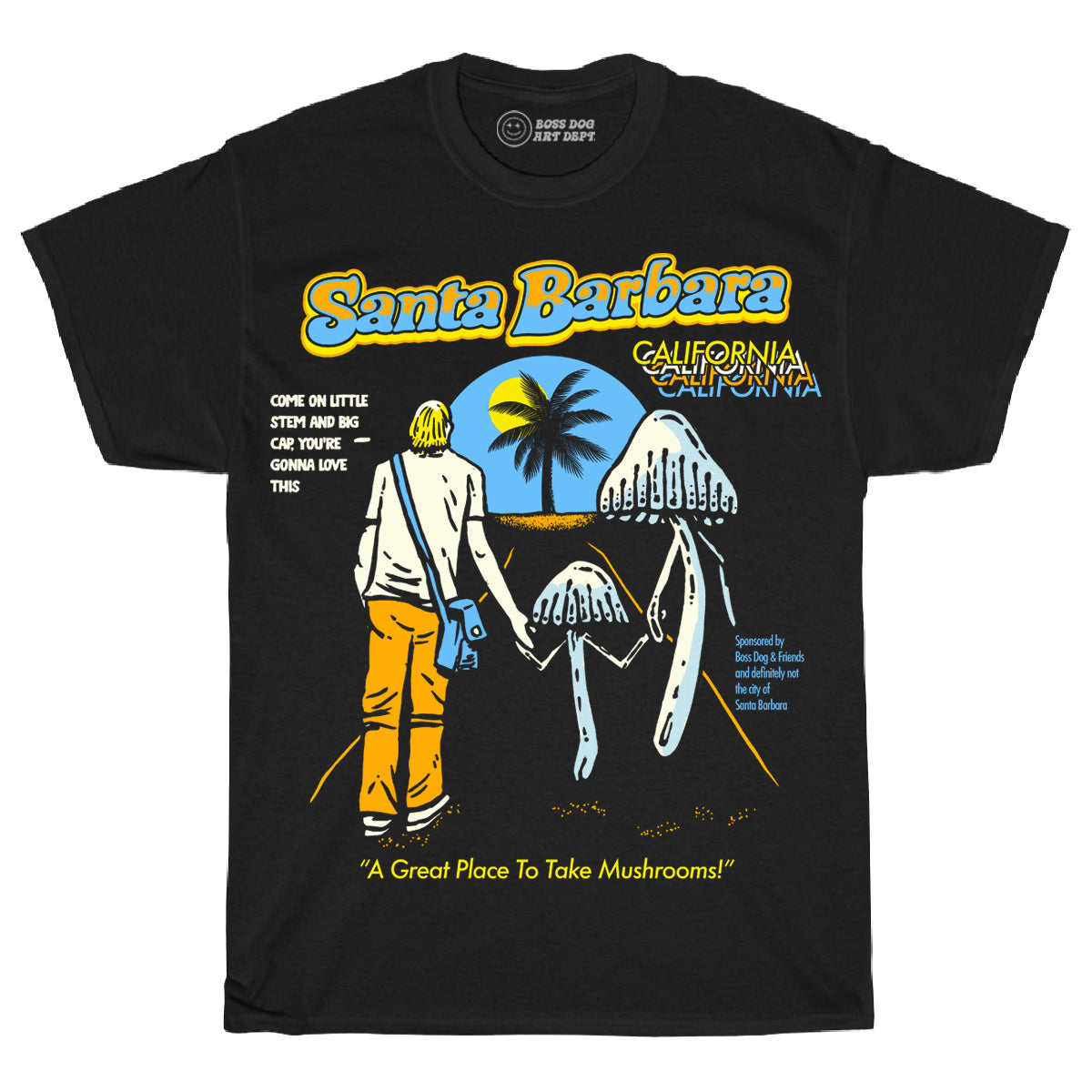 Santa Barbara Mushrooms Black Tee