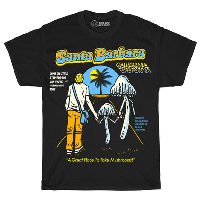 Santa Barbara Mushrooms Black Tee