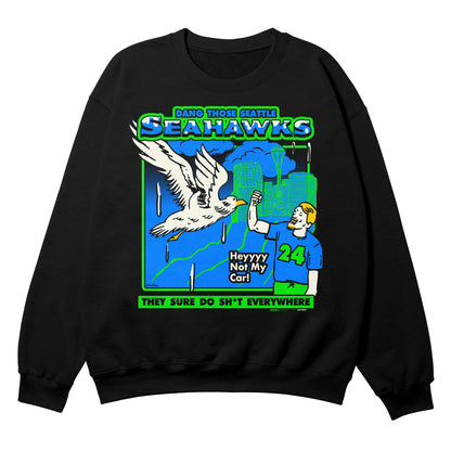 Seahawks Black Crewneck