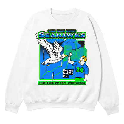 Seahawks White Crewneck