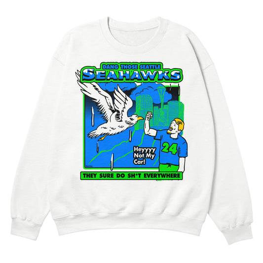 Seahawks White Crewneck