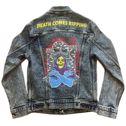 Skeletor Misfits Vintage Acid Wash Jean Jacket