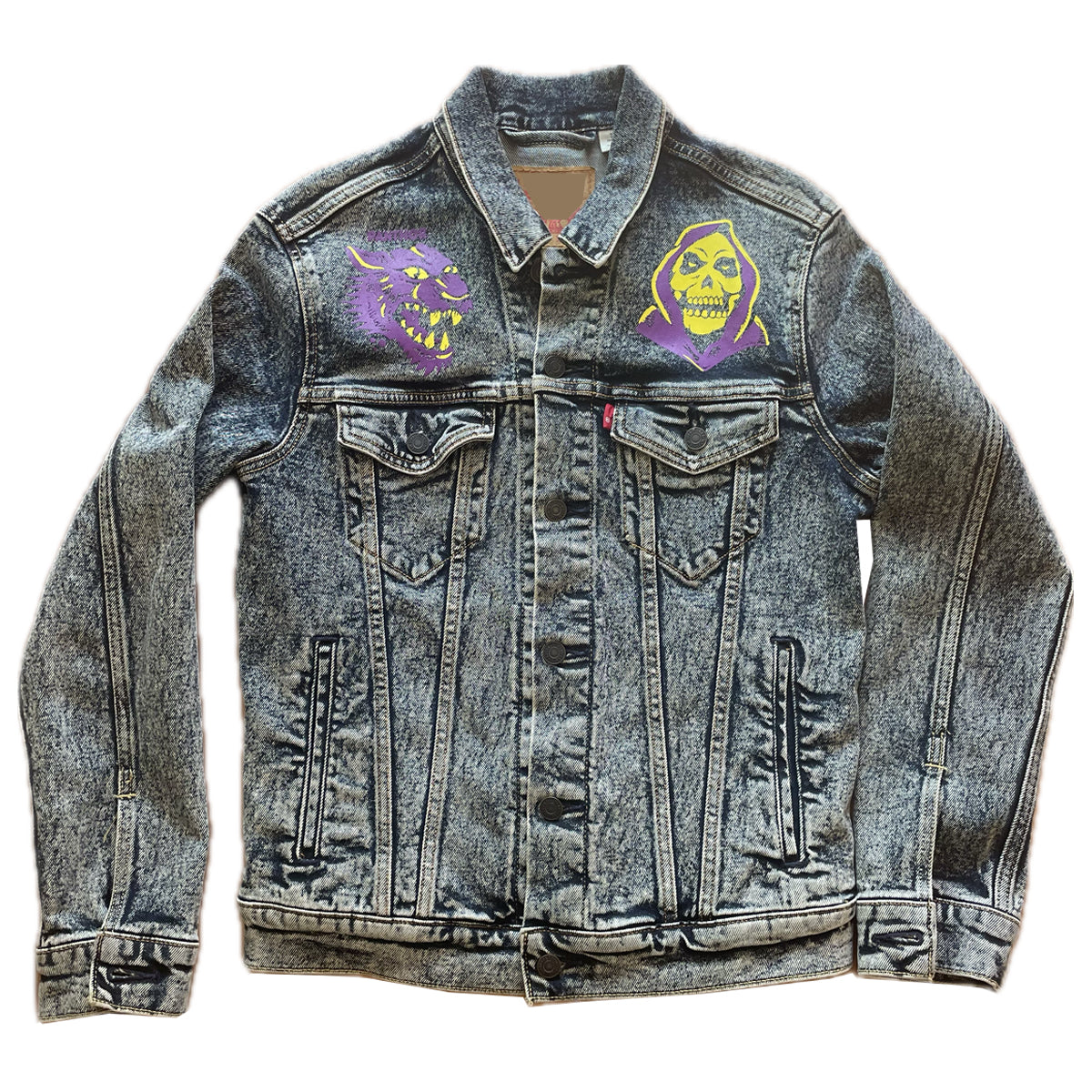 Skeletor Misfits Vintage Acid Wash Jean Jacket