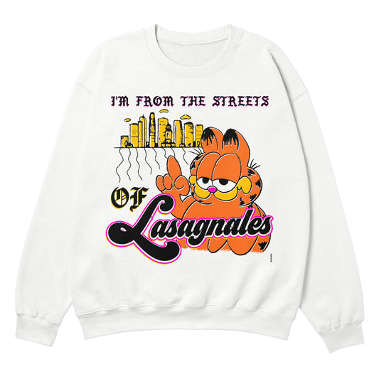 Streets of Lasagnales White Crewneck