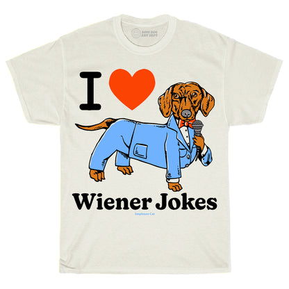 Wiener Jokes Off White Tee